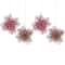 Pack of 4 Glittered Pink Poinsettia Christmas Ornaments 6"
